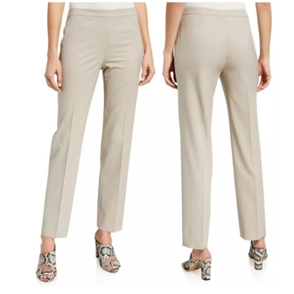Lafayette 148 NY Wool Bleecker Pants Beige Sz 8 Career Wear Office